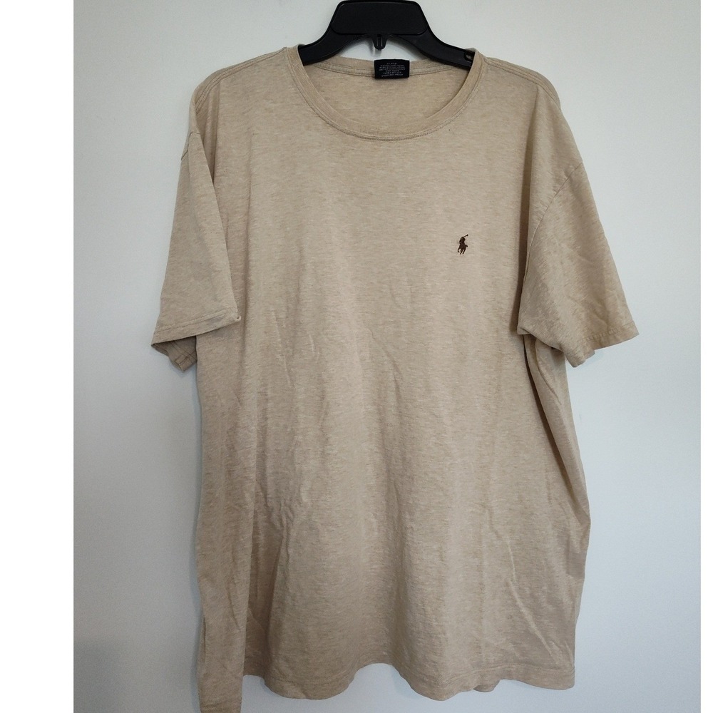 Polo Ralph‎ Lauren Mens Tan Heather Short Sleeve Cotton T-Shirt Large RN41381